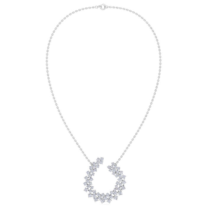 4 Carat Lab Grown Diamond Statement Necklace In Sterling Silver, 18 Inches