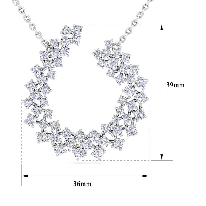 4 Carat Lab Grown Diamond Statement Necklace In Sterling Silver, 18 Inches