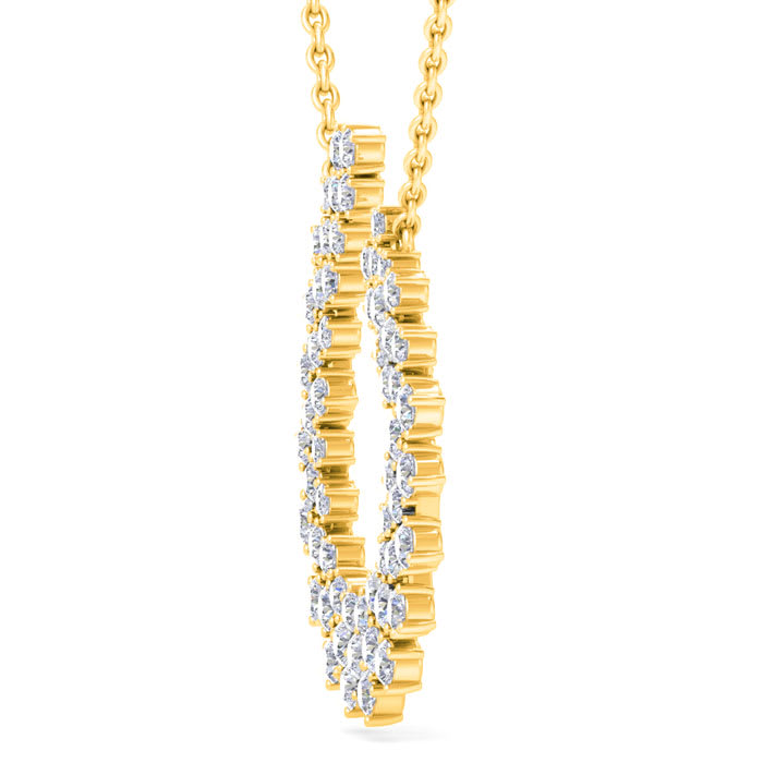 4 Carat Lab Grown Diamond Statement Necklace In Yellow Gold, 18 Inches