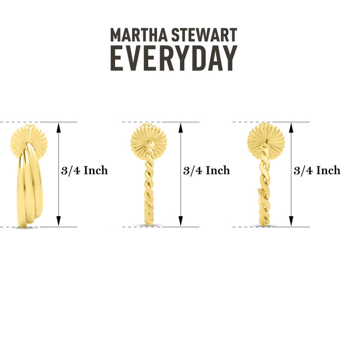 Martha Stewart Everyday Gold Textured Hoop Earrings Set of 3