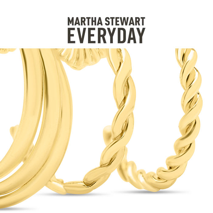 Martha Stewart Everyday Gold Textured Hoop Earrings Set of 3