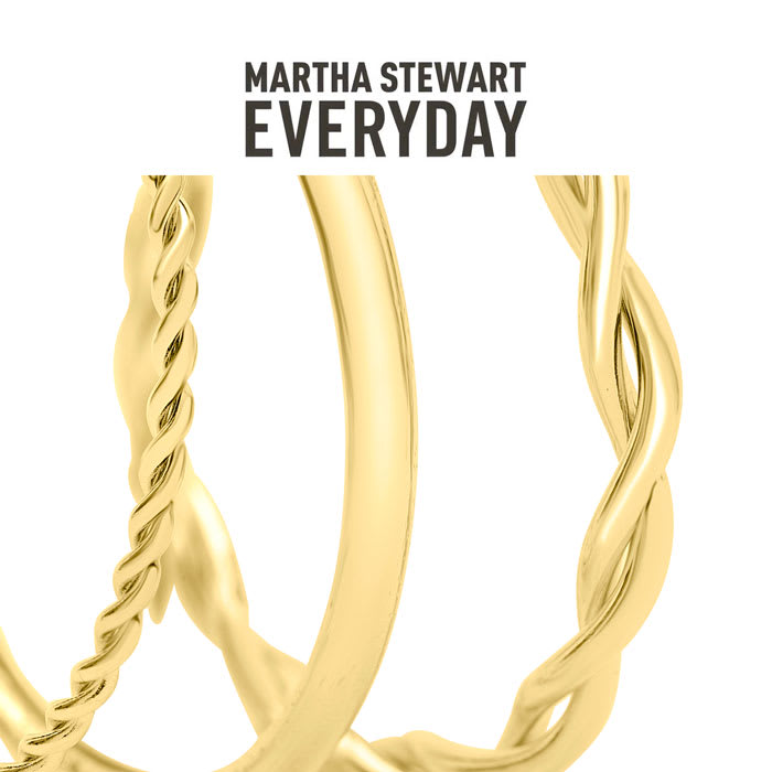 Martha Stewart Everyday Gold Twisted Hoop Earrings Set of 3