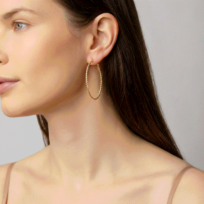 Martha Stewart Everyday Gold Twisted Hoop Earrings Set of 3