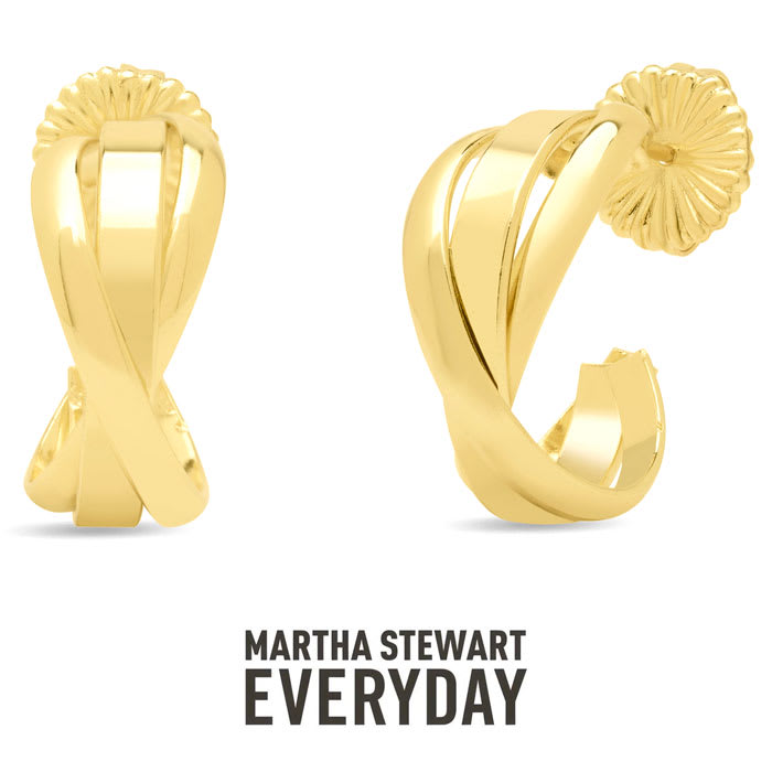 Martha Stewart Everyday Twist Hoop Earrings In Gold