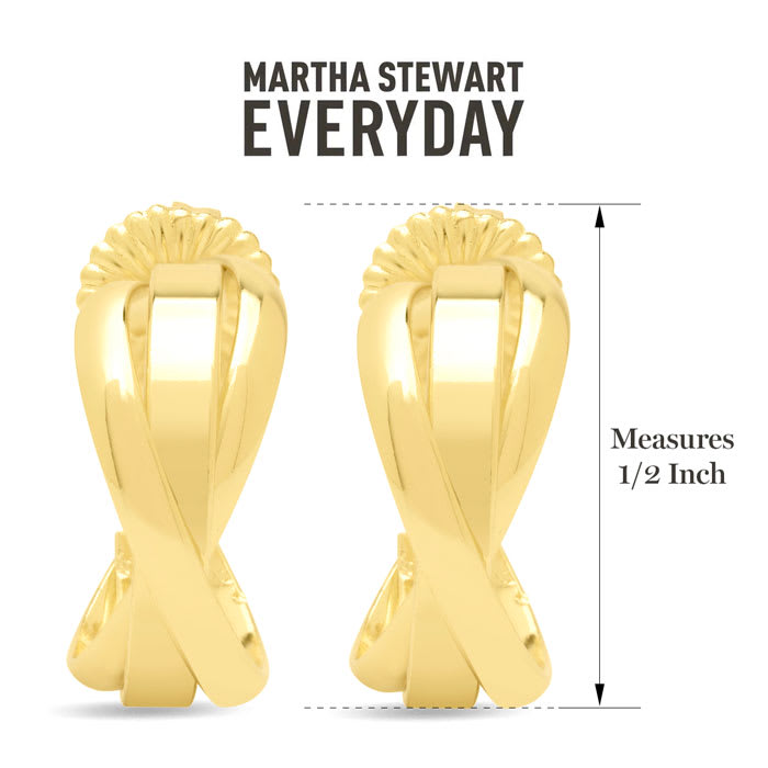 Martha Stewart Everyday Twist Hoop Earrings In Gold