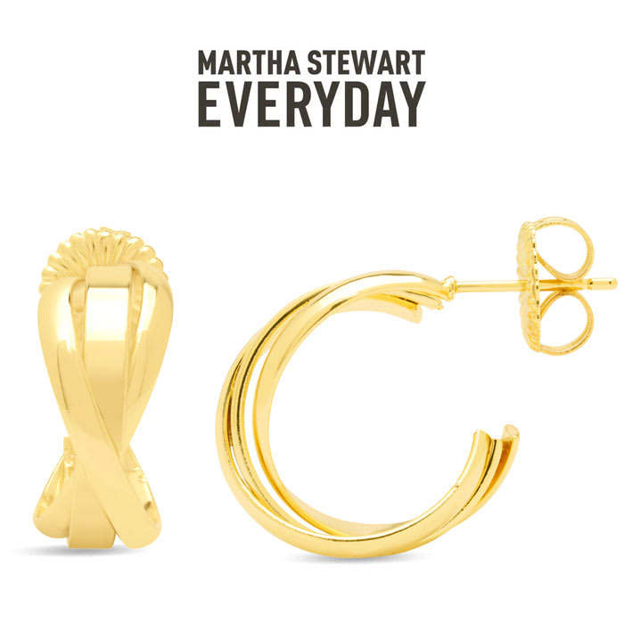 Martha Stewart Everyday Twist Hoop Earrings In Gold