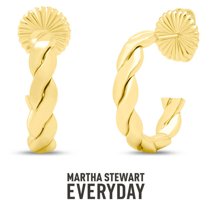 Martha Stewart Everyday Preppy Hoop Earrings In Gold