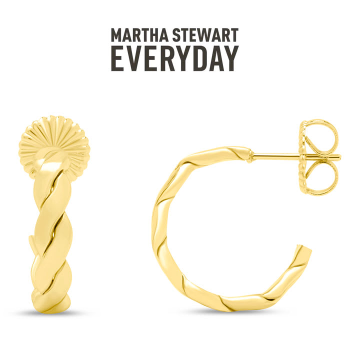 Martha Stewart Everyday Preppy Hoop Earrings In Gold