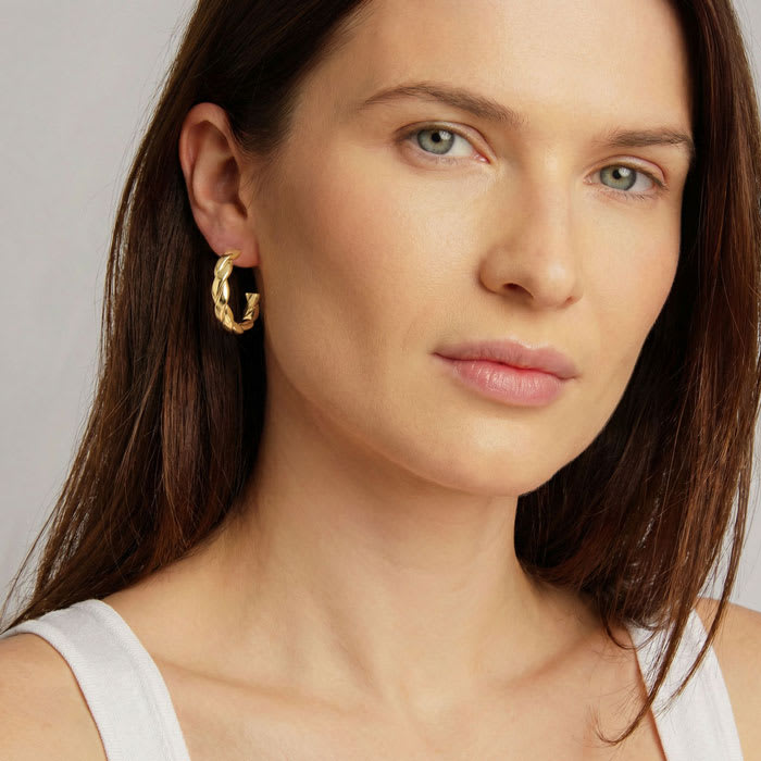 Martha Stewart Everyday Preppy Hoop Earrings In Gold