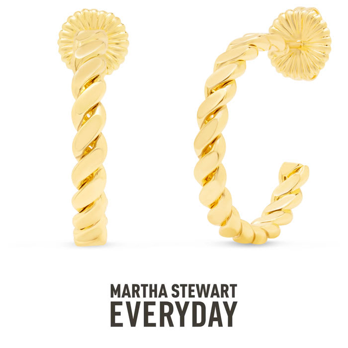 Martha Stewart Everyday Cord Hoop Earrings In Gold