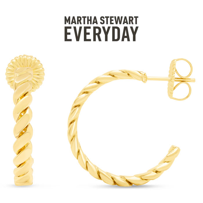 Martha Stewart Everyday Cord Hoop Earrings In Gold