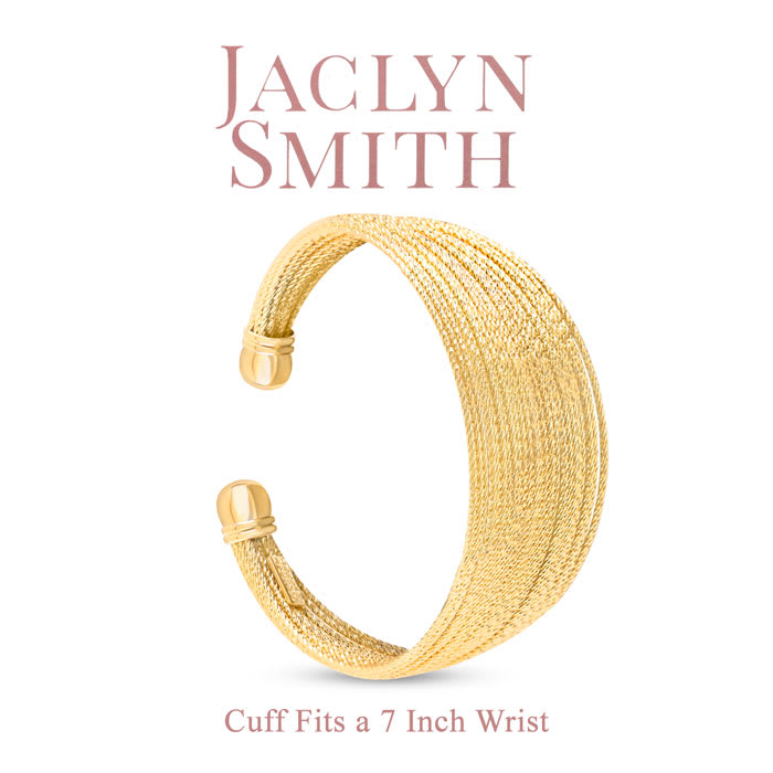 Jaclyn Smith Luminescent Wide Gold Cuff Bracelet