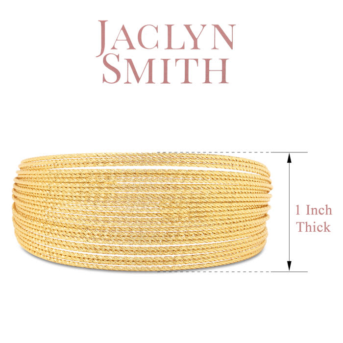 Jaclyn Smith Luminescent Wide Gold Cuff Bracelet