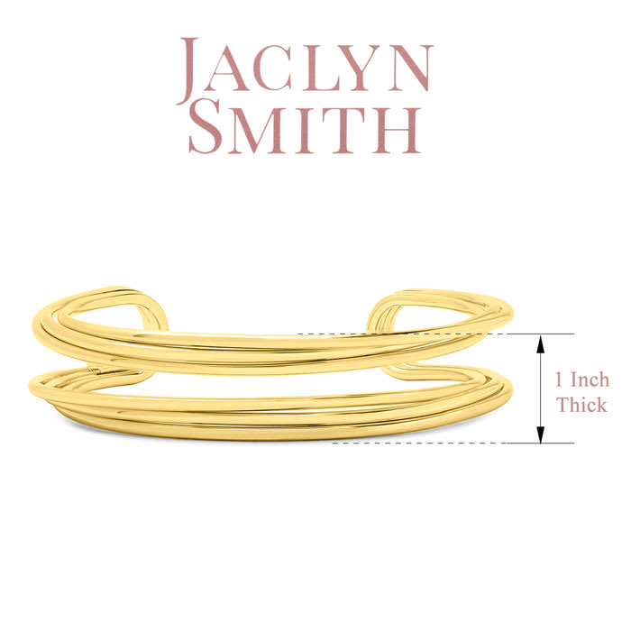 Jaclyn Smith Split Gold Cuff Bracelet