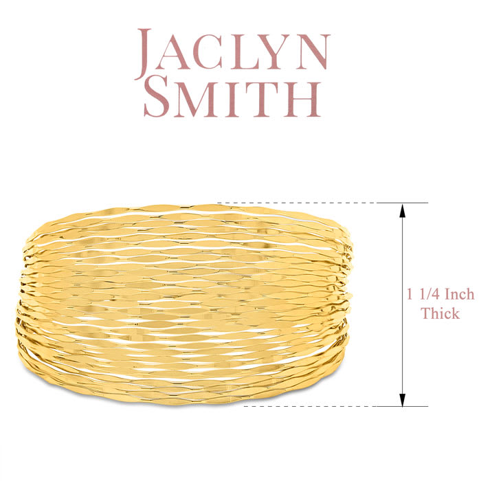 Jaclyn Smith Wide Gold Cuff Bracelet