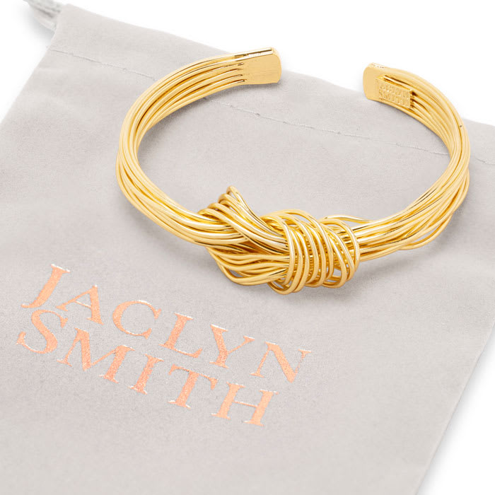 Jaclyn Smith Knotted Gold Cuff Bracelet