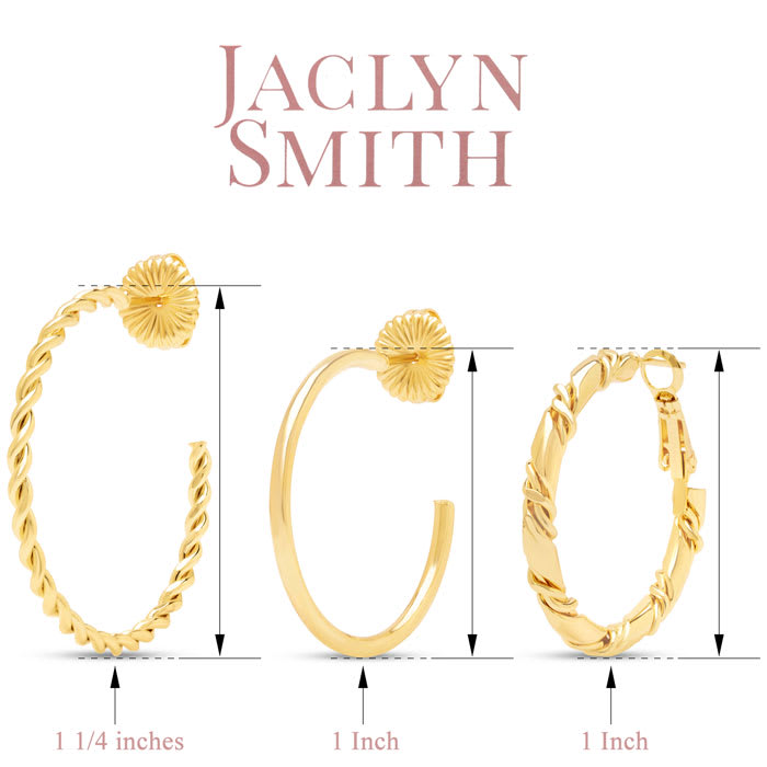 Jaclyn Smith Classic Gold Hoop Earrings Set of 3