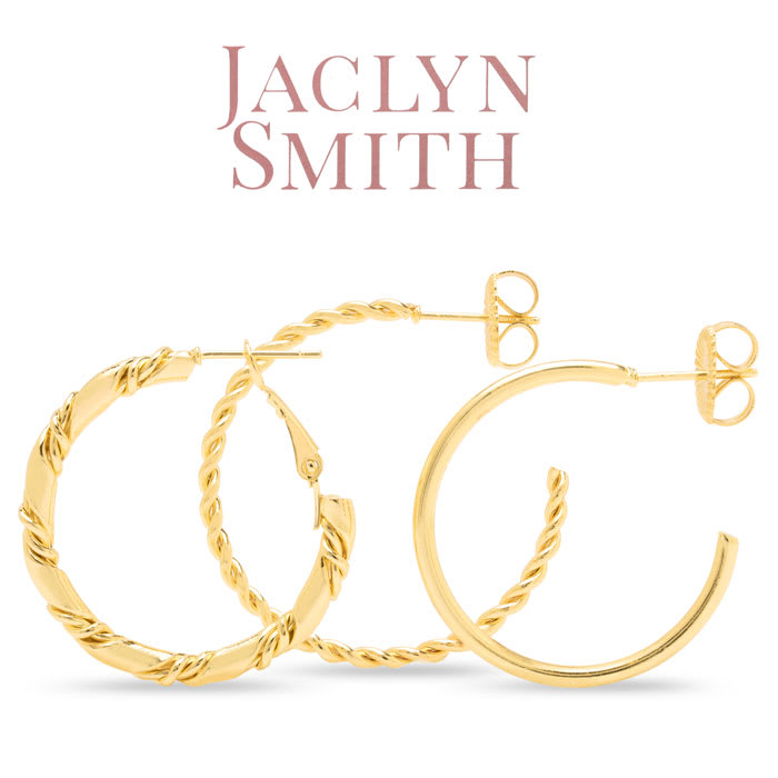 Jaclyn Smith Classic Gold Hoop Earrings Set of 3