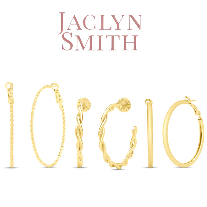 Jaclyn Smith Textured Gold Hoop Earrings Set of 3