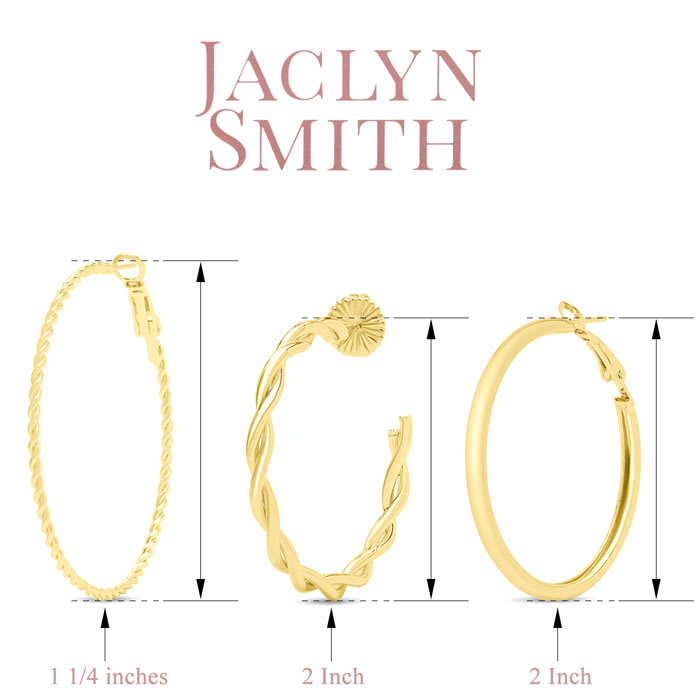 Jaclyn Smith Textured Gold Hoop Earrings Set of 3