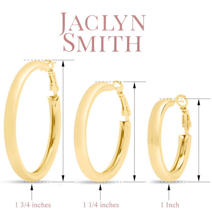 Jaclyn Smith Shiny Gold Hoop Earrings Set of 3