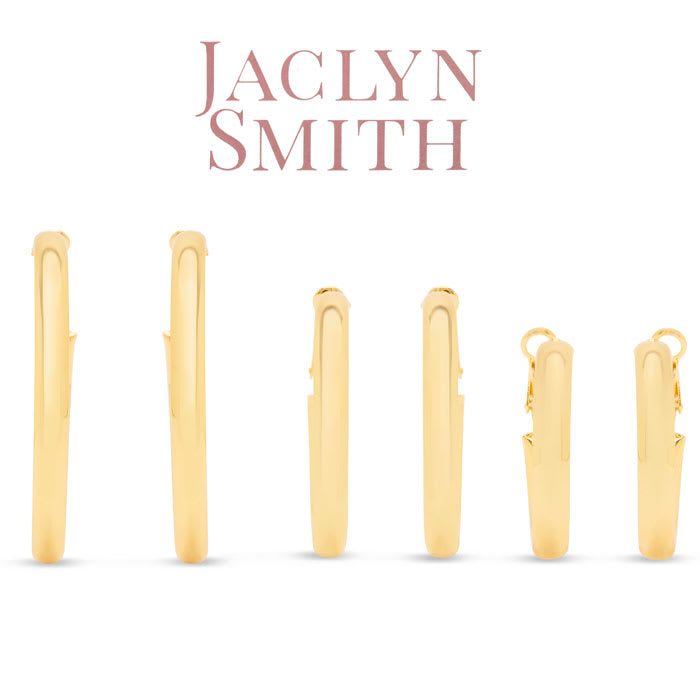 Jaclyn Smith Shiny Gold Hoop Earrings Set of 3