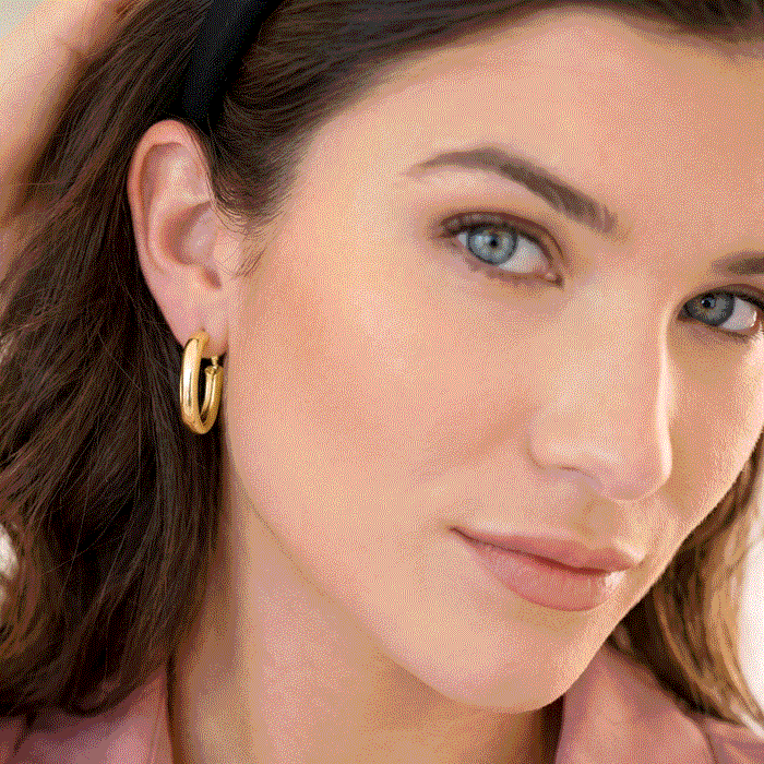 Jaclyn Smith Shiny Gold Hoop Earrings Set of 3