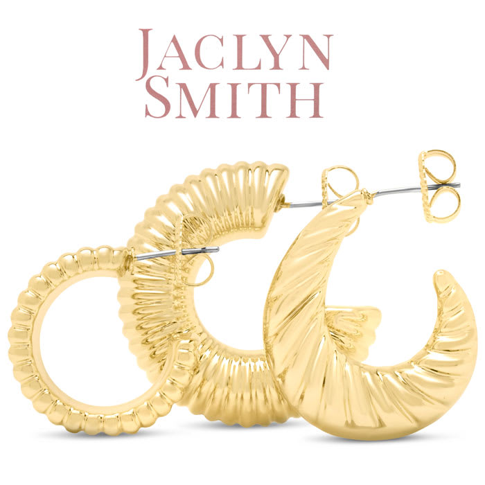 Jaclyn Smith Statement Gold Hoop Earrings Set of 3