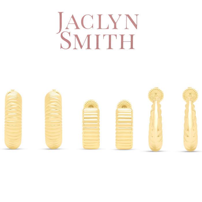 Jaclyn Smith Statement Gold Hoop Earrings Set of 3