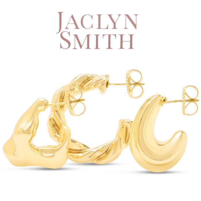 Jaclyn Smith Bold Gold Hoop Earrings Set of 3