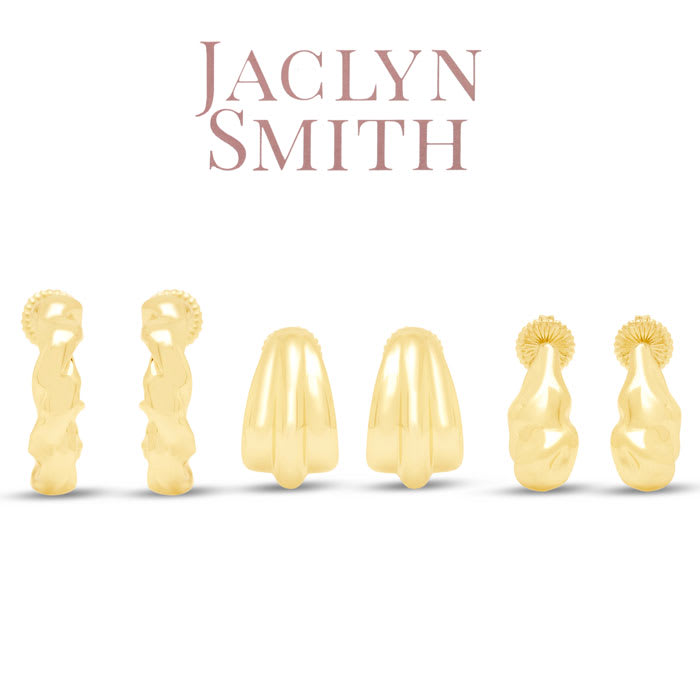 Jaclyn Smith Bold Gold Hoop Earrings Set of 3