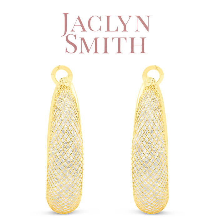 Jaclyn Smith Mesh Hoop Earrings in Gold