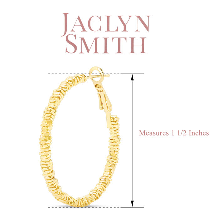 Jaclyn Smith Decorated Hoop Earrings In Gold