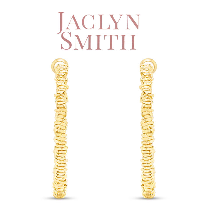 Jaclyn Smith Decorated Hoop Earrings In Gold