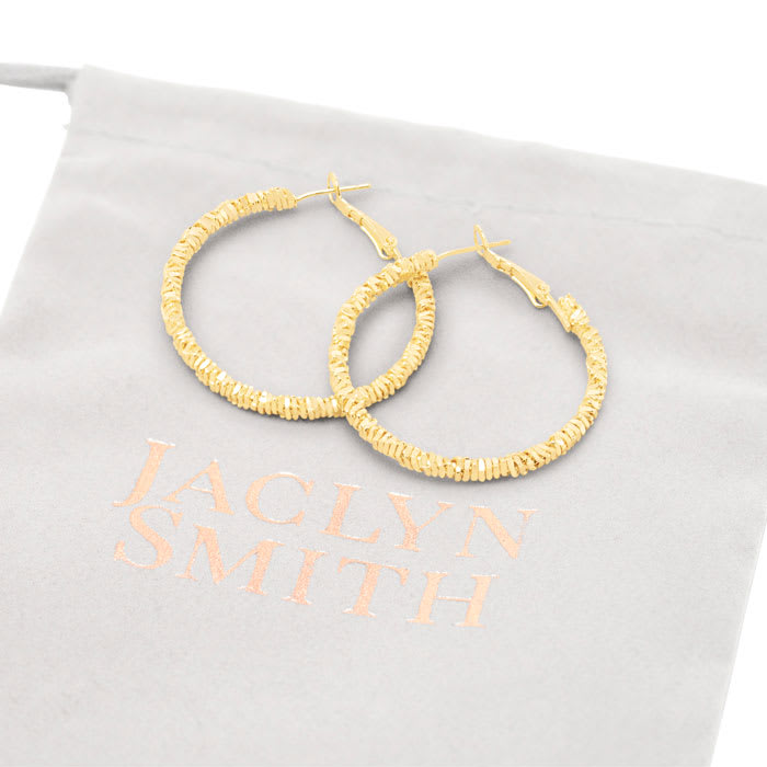 Jaclyn Smith Decorated Hoop Earrings In Gold