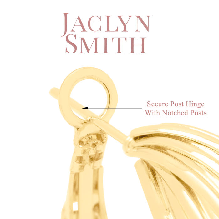 Jaclyn Smith Curved Hoop Earrings In Gold