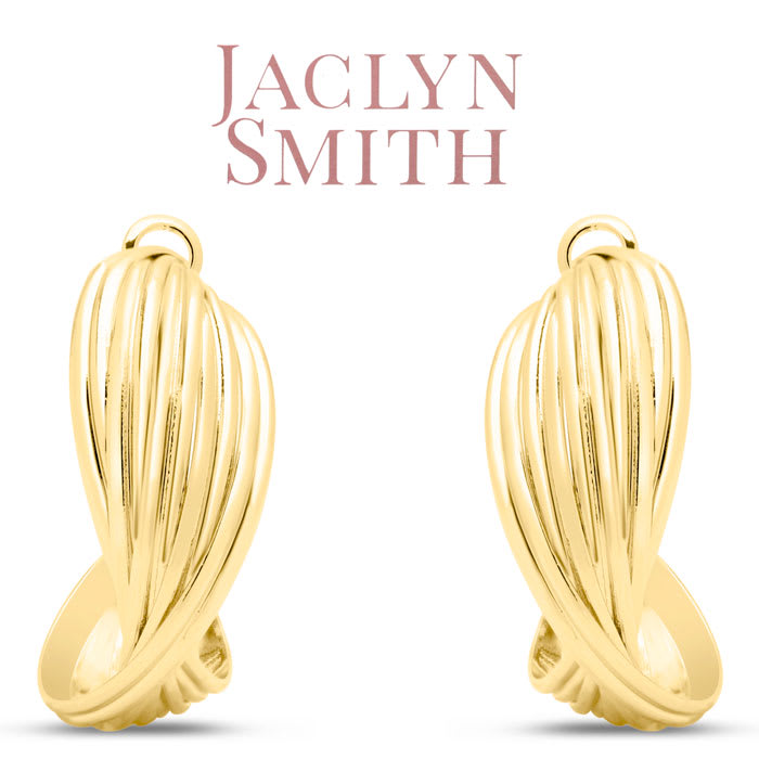 Jaclyn Smith Curved Hoop Earrings In Gold