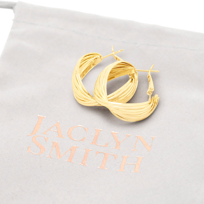 Jaclyn Smith Curved Hoop Earrings In Gold