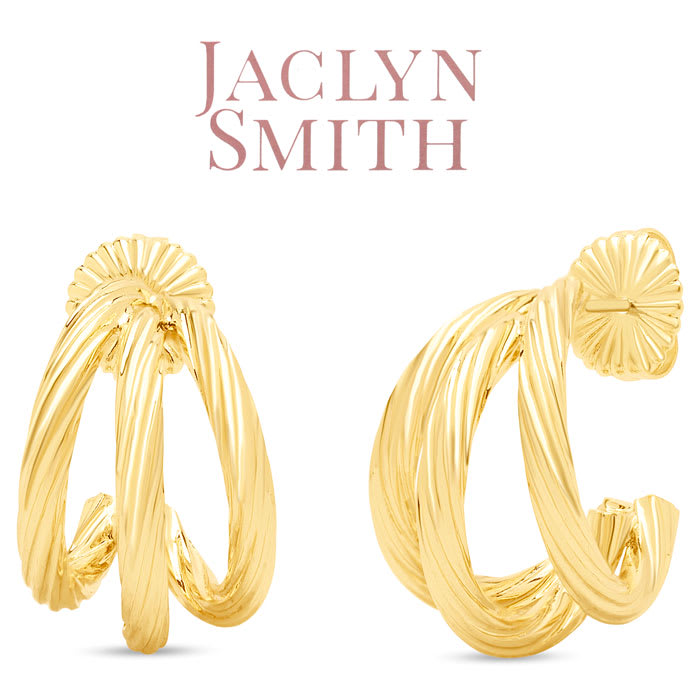 Jaclyn Smith Split Hoop Earrings In Gold