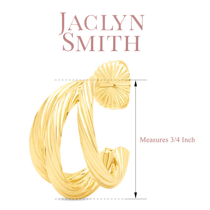 Jaclyn Smith Split Hoop Earrings In Gold