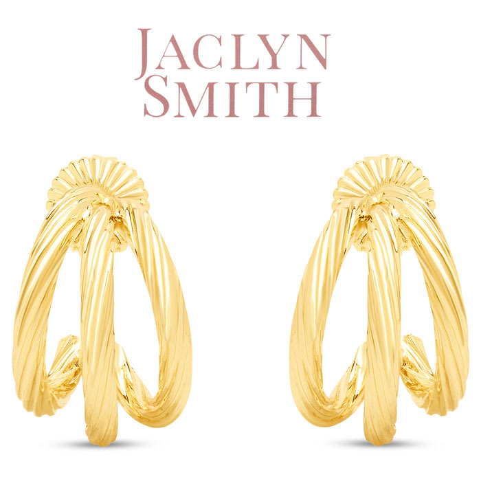 Jaclyn Smith Split Hoop Earrings In Gold