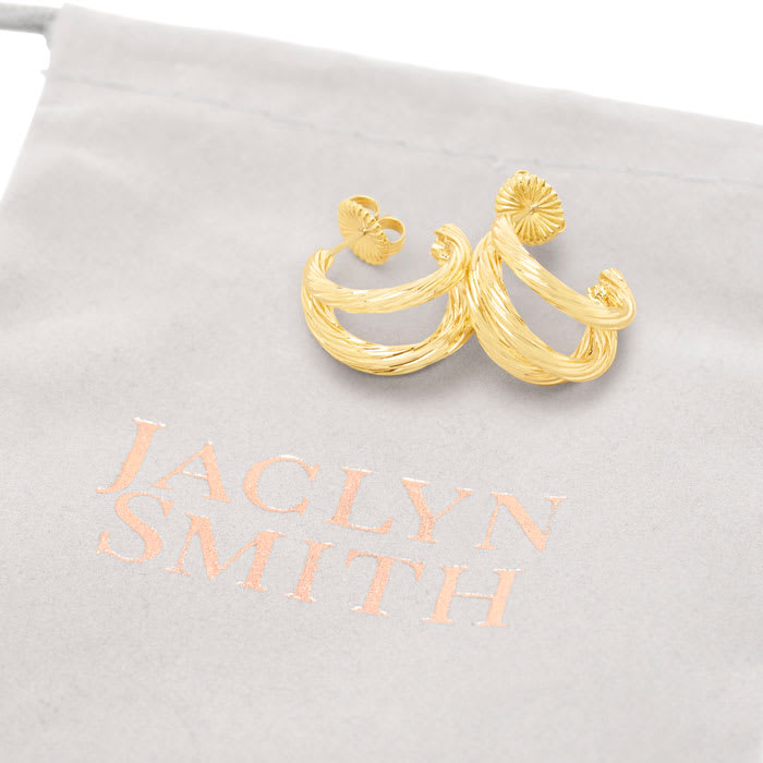 Jaclyn Smith Split Hoop Earrings In Gold