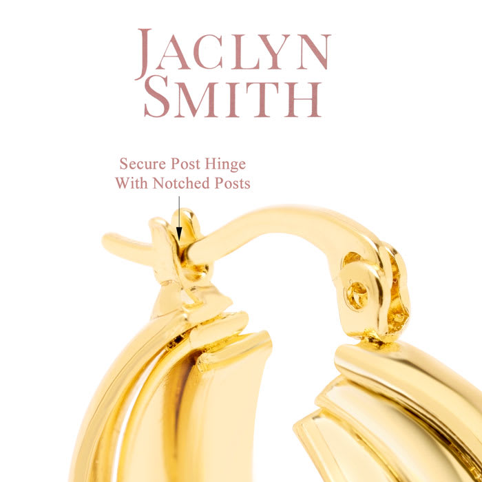Jaclyn Smith Retro Hoop Earrings In Gold