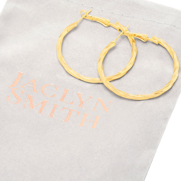 Jaclyn Smith Classic Hoop Earrings In Gold