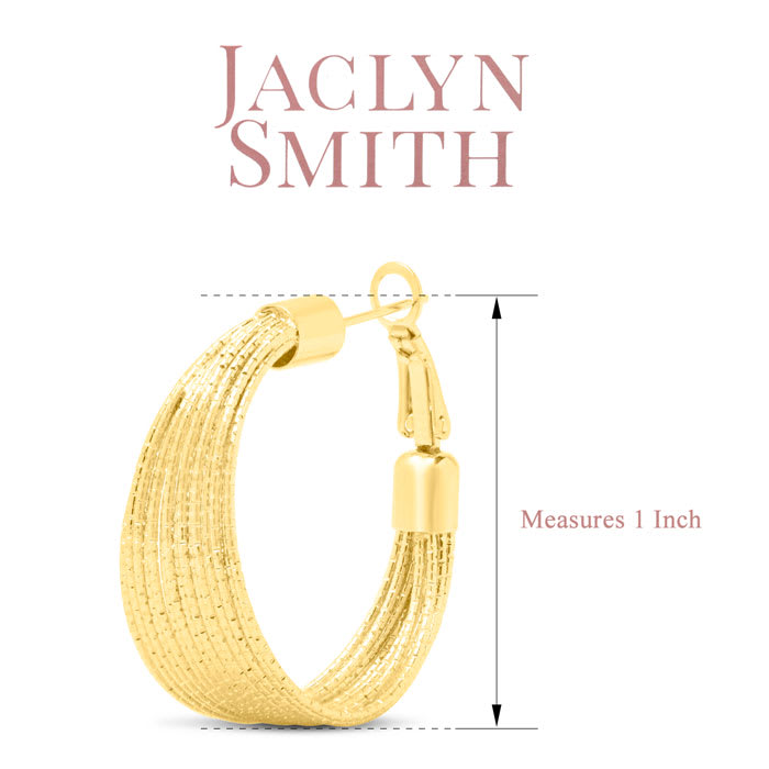 Jaclyn Smith Luminescent Hoop Earrings In Gold