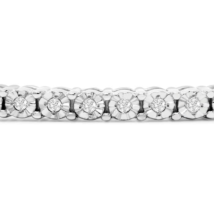 1/4 Carat Natural Diamond Bangle Bracelet In Sterling Silver