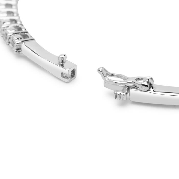 1/4 Carat Natural Diamond Bangle Bracelet In Sterling Silver