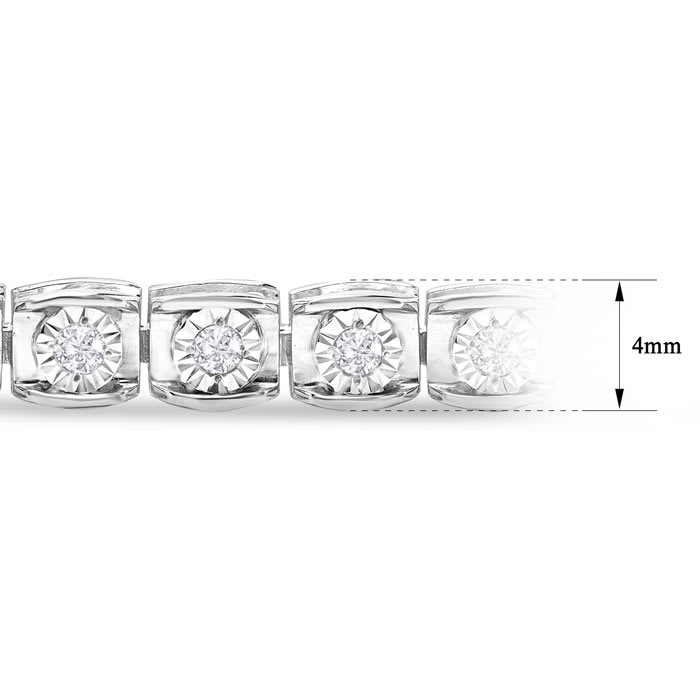 1 Carat Natural Diamond Miracle Tennis Bracelet In Sterling Silver, 7 Inches
