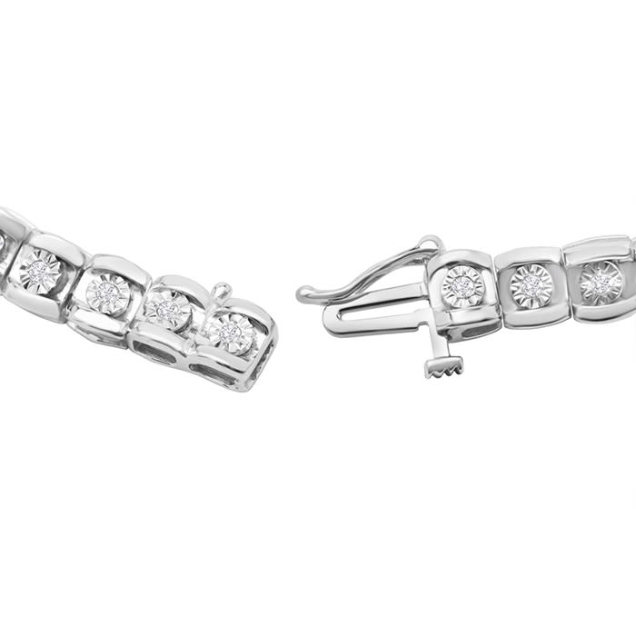 1/2 Carat Natural Diamond Miracle Tennis Bracelet In Sterling Silver, 7 Inches