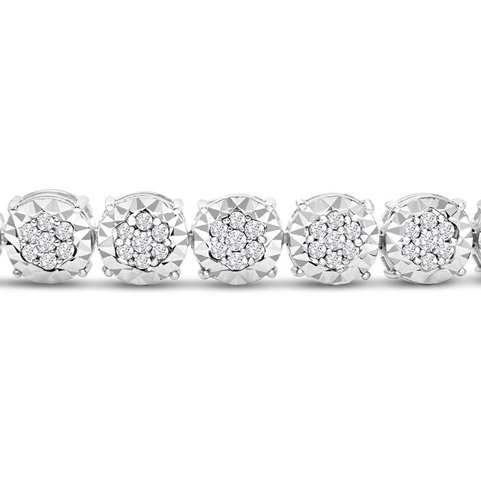 2 Carat Natural Diamond Miracle Tennis Bracelet In Sterling Silver, 7 Inches